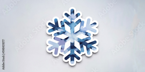 A watercolor style illustration of a snowflake against a white background