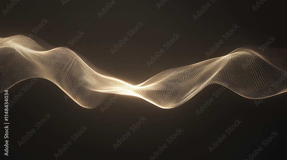 Fototapeta premium Golden waves abstract.