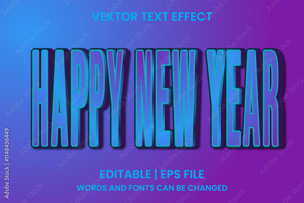 Fototapeta premium editable happy new year text effect 