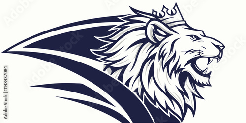 Lion head logo icon, lion face vector Illustration