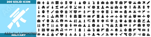 Military Solid Editable Icons set
