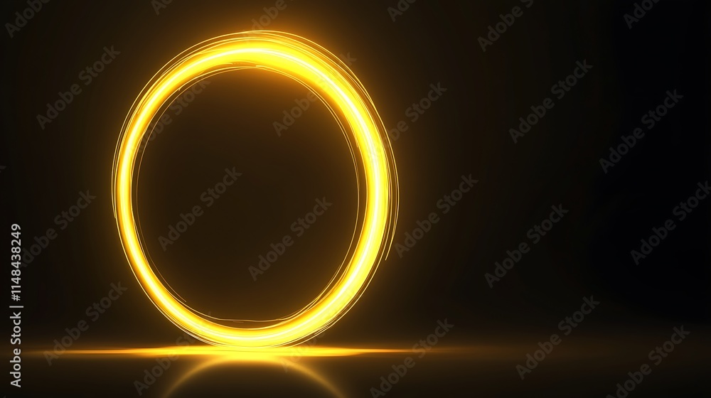 Glowing ring on dark surface. Glowing ring on dark surface.
