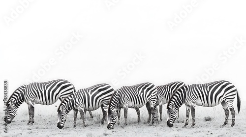 Herd of zebras grazing. (1)