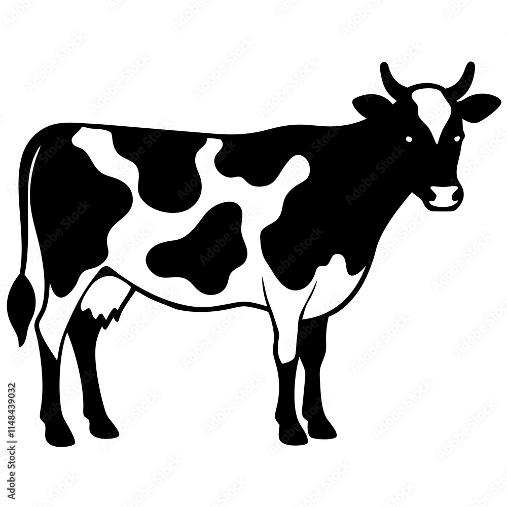 Fototapeta premium black and white cow