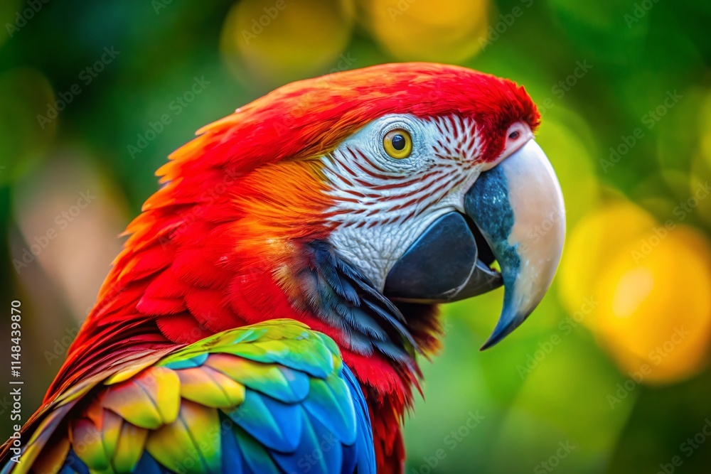 Fototapeta premium Vibrant Macaw Parrot Closeup Portrait Photography - Stunning Bird Images