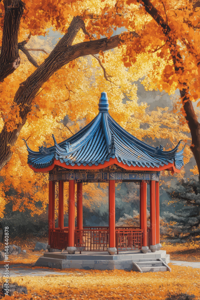 Fototapeta premium pavilion in autumn