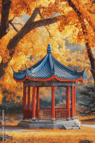 pavilion  in autumn