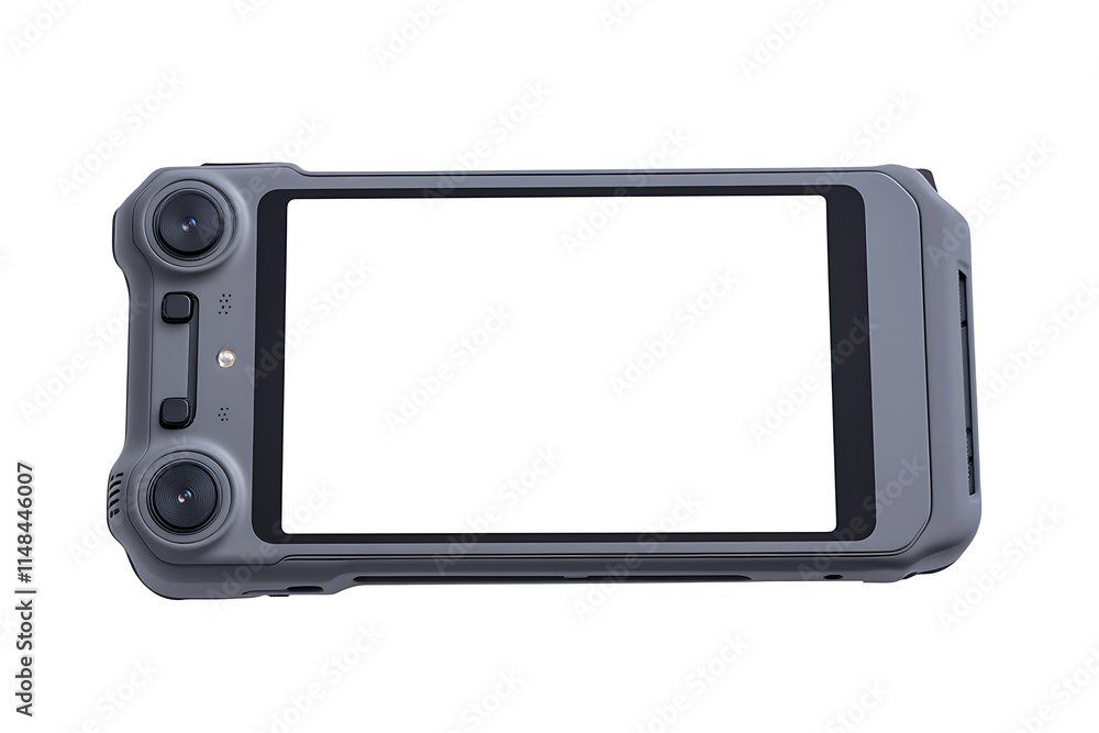Front side of holder with template smartphone on white background. Front side of holder with template smartphone on white background.