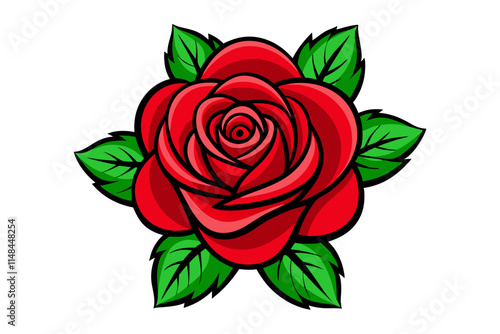 red rose isolated on white