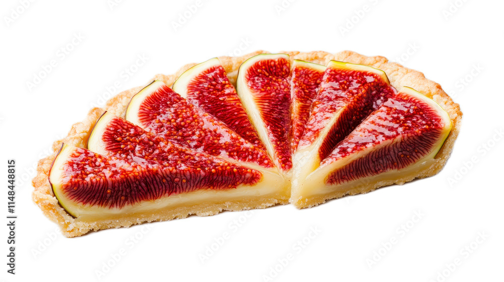 Fresh Fig Tart with Creamy Filling and Golden Crust Slice Fresh Fig Tart with Creamy Filling and Golden Crust Slice