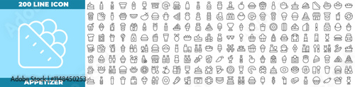 Appetizer Line Editable Icons set