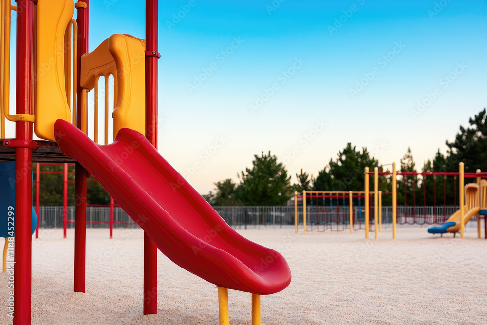 Melancholic reflections on an abandoned playground at dusk a journey through childhood memories innocence lost