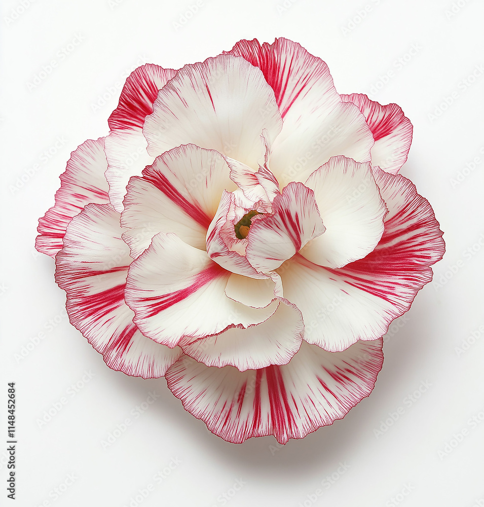 A close-up shot of a carnation on a white background A close-up shot of a carnation on a white background