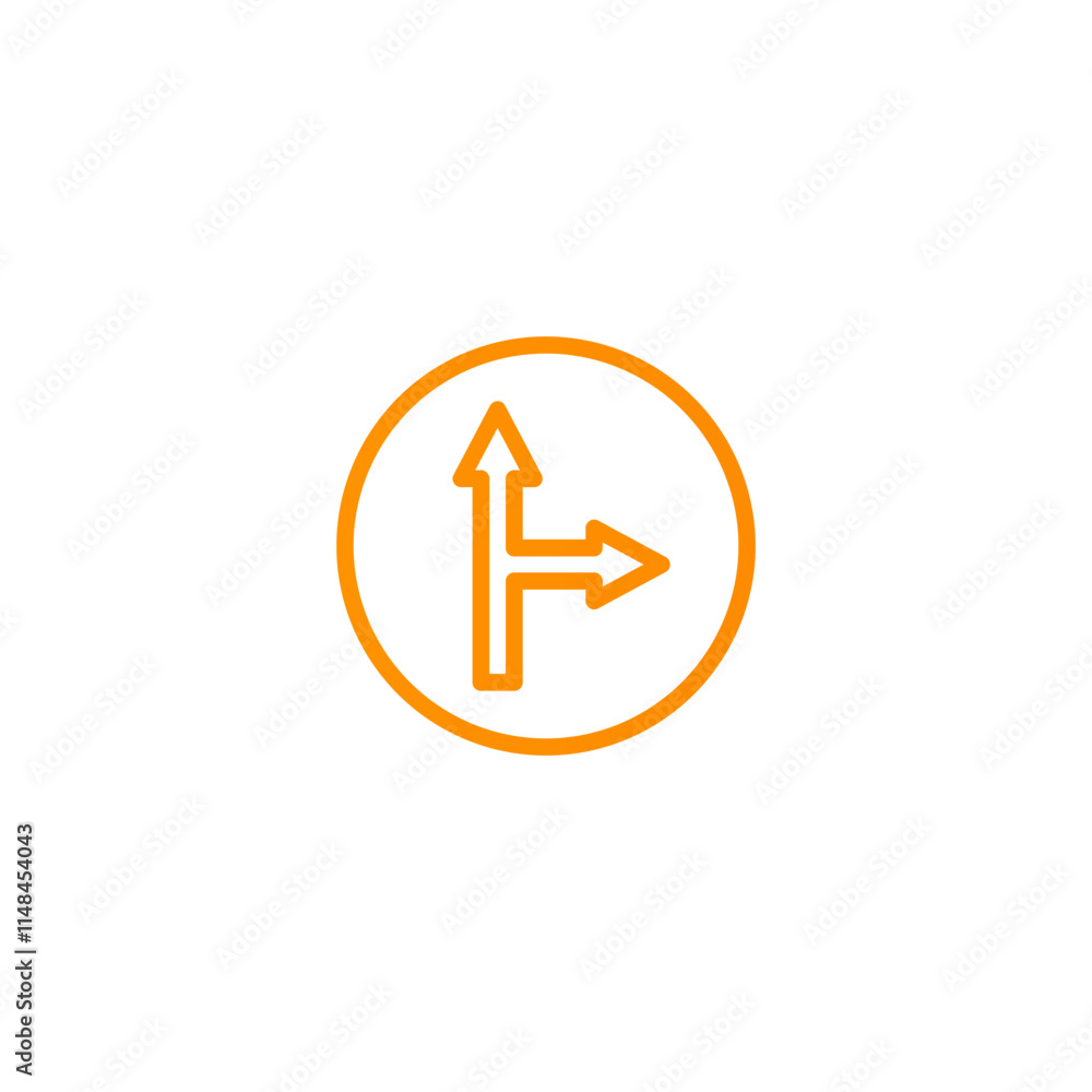 go straight or right gradient icon go straight or right gradient icon