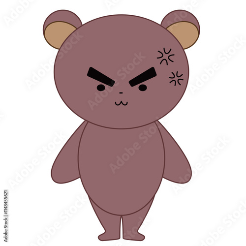 怒っている表情のかわいいくま