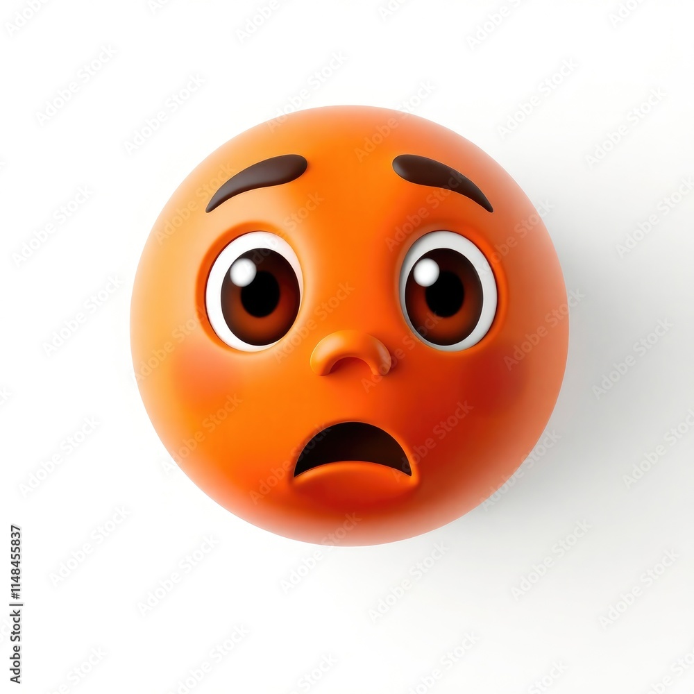 Fototapeta premium A collection of emojis illustrating various emotions such as sadness, anxiety, worry, and embarrassment. These expressions reflect feelings common in daily life