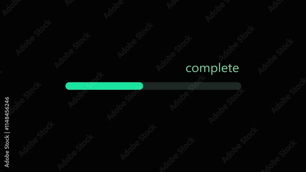 Digital technology colorful animated loading bar on black background. Digital technology colorful animated loading bar on black background.
