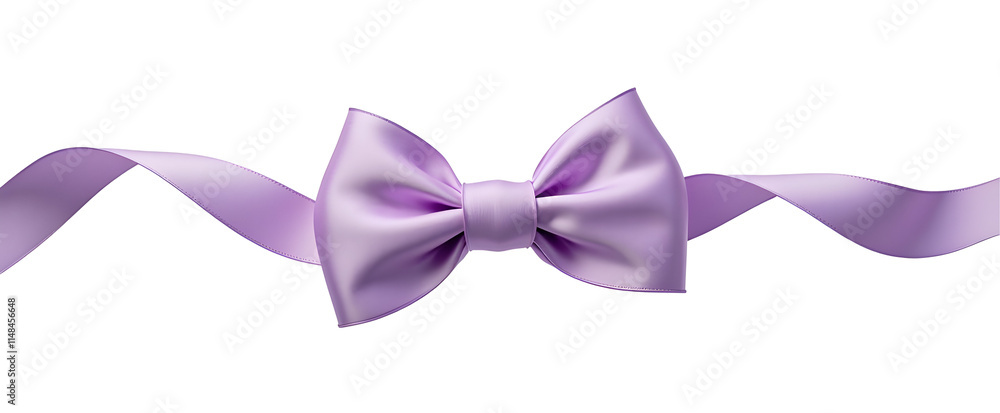Elegant Lavender Bow on Black Background. A soft, luxurious ribbon tied in a perfect knot, exuding grace and sophistication., cut out Elegant Lavender Bow on Black Background. A soft, luxurious ribbon tied in a perfect knot, exuding grace and sophistication., cut out