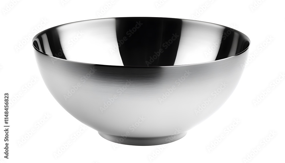 Elegant stainless steel bowl with a brushed finish, isolated on a white background, high-resolution photo. Elegant stainless steel bowl with a brushed finish, isolated on a white background, high-resolution photo.