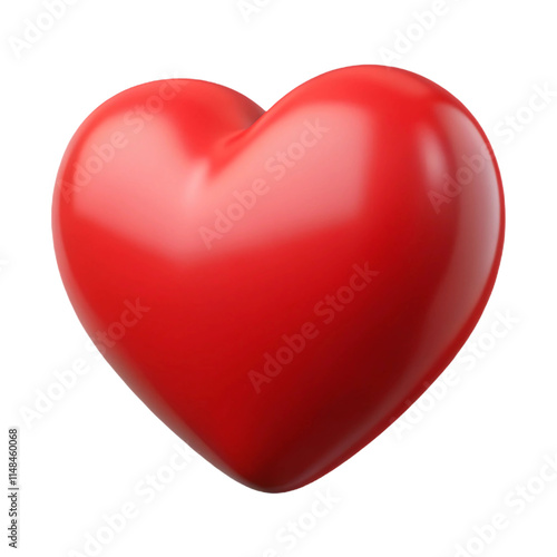 3D Rendered Red Heart, Perfect for Valentine's Day Design.