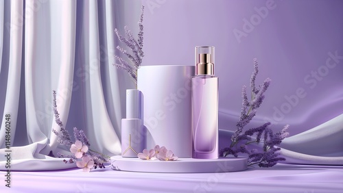 purple cosmetic for beauty brand perfume