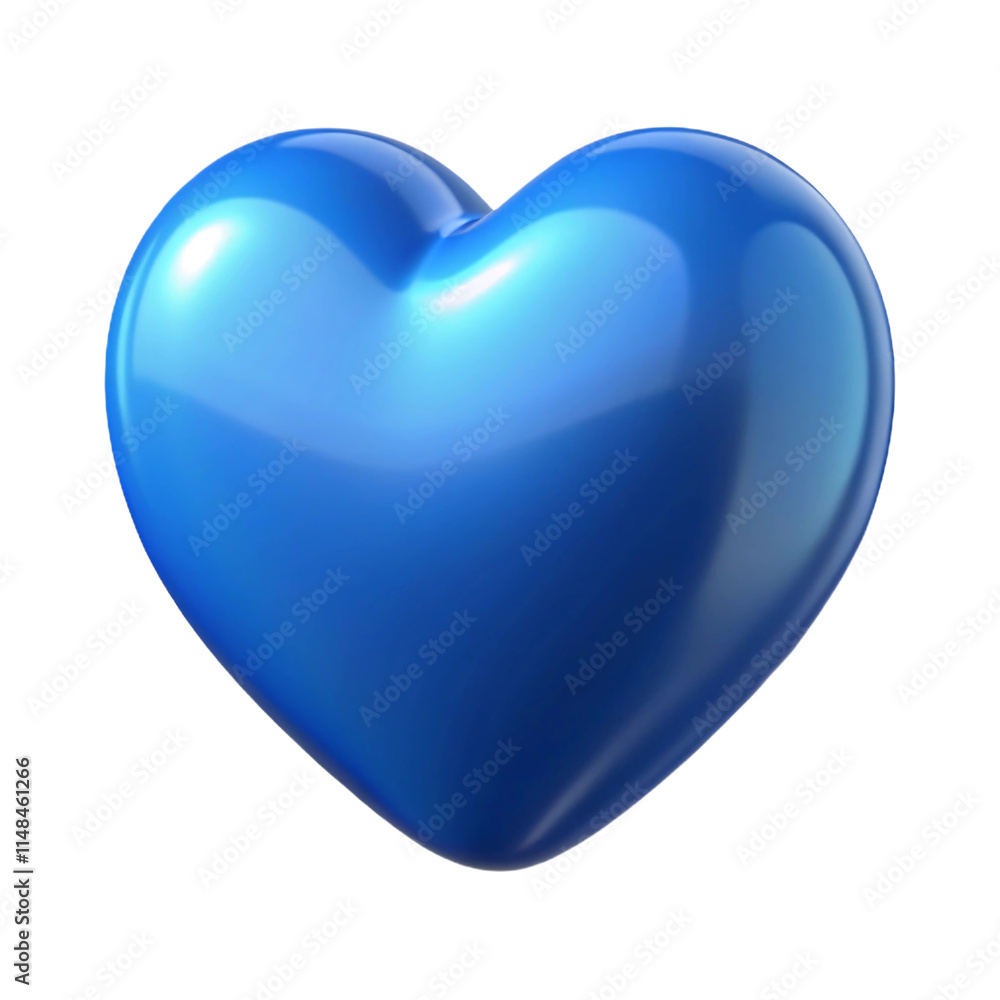 Vibrant, glossy blue heart shape isolated on white background. Vibrant, glossy blue heart shape isolated on white background.
