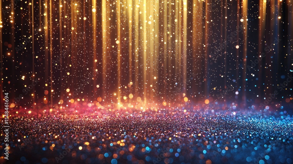 Shimmering Background with Colorful Light Effects and Sparkles Shimmering Background with Colorful Light Effects and Sparkles