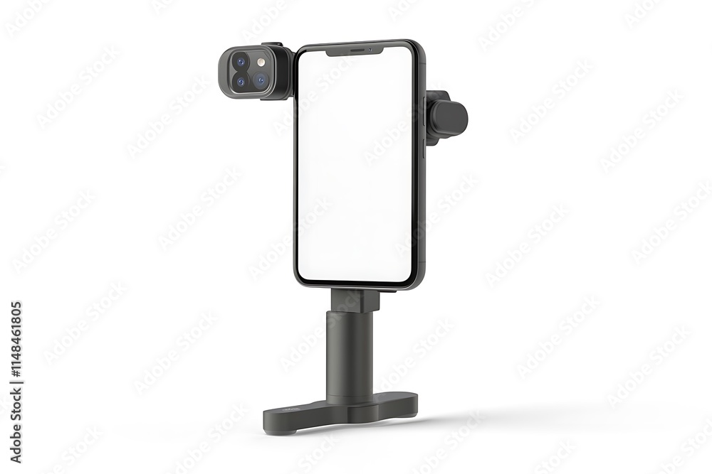 smartphone with stabilizer on white background smartphone with stabilizer on white background