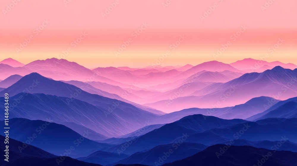 Majestic Sunset over Lavender Mountains Majestic Sunset over Lavender Mountains