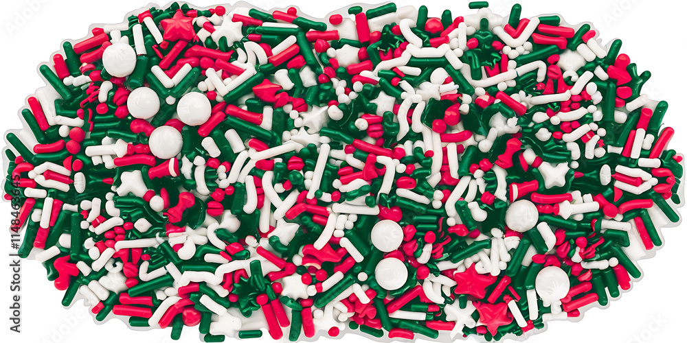 Obraz premium A festive sprinkles png design asset with a white background