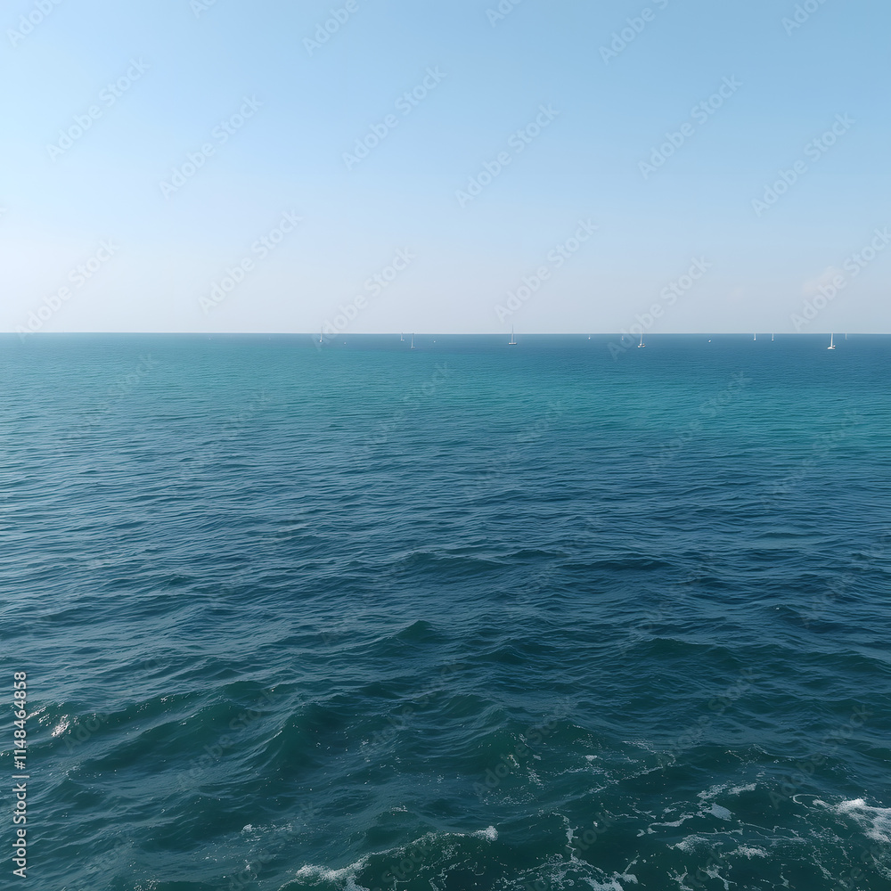 Fototapeta premium Sea view, there are boats, the sea water is very beautiful.