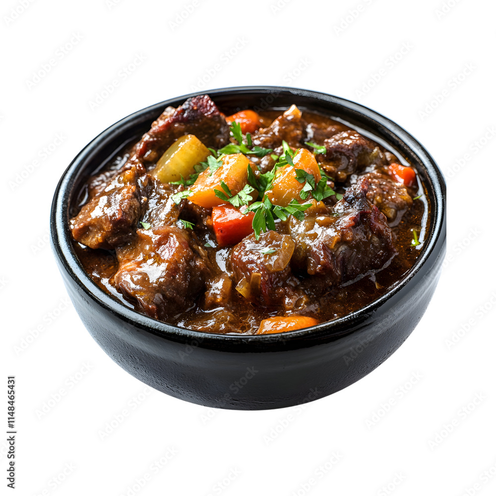 Inviting Braised oxtail stew Isolated On Transparent Background Inviting Braised oxtail stew Isolated On Transparent Background
