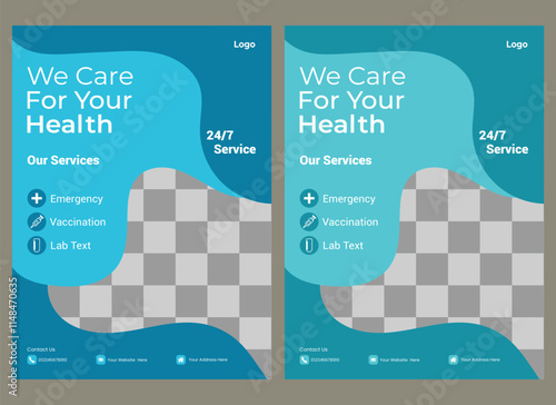  A4 size medical flyer design template
