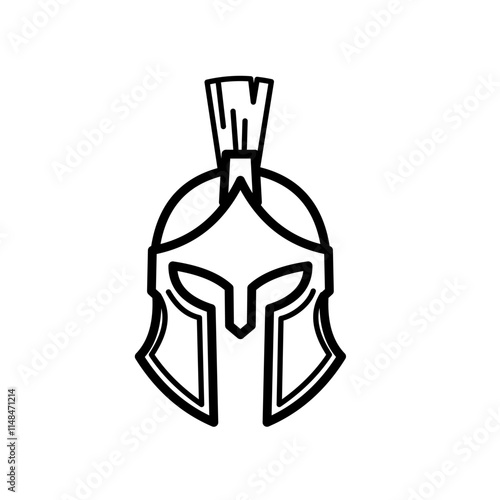 spartan greek hoplite helmet - vector illustration