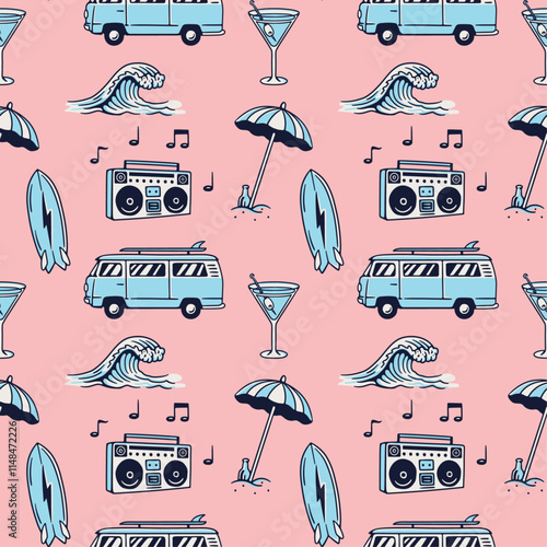 Vintage Summer Van Life Pattern 2
