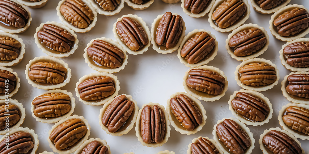 Fototapeta premium of mini maple and cinnamon pecan tarts