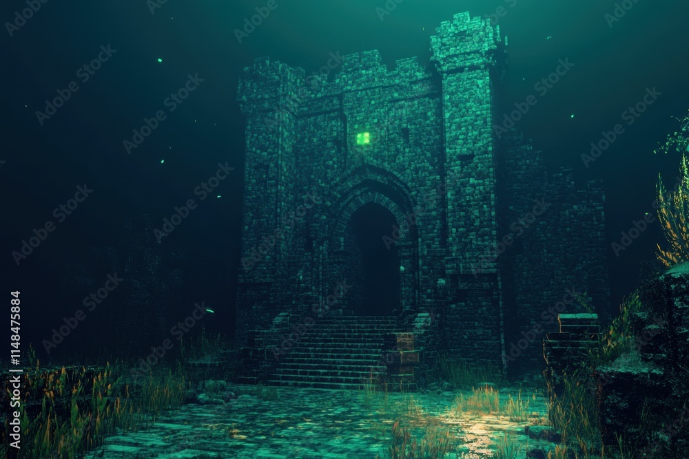 Submerged Castle Gate Awaits Exploration Submerged Castle Gate Awaits Exploration