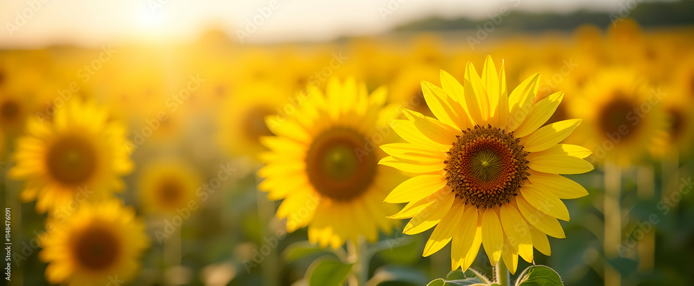 Sun-kissed sunflowers bask in the golden hour's glow, a breathtaking summer spectacle of nature's vibrant artistry. Sun-kissed sunflowers bask in the golden hour's glow, a breathtaking summer spectacle of nature's vibrant artistry.
