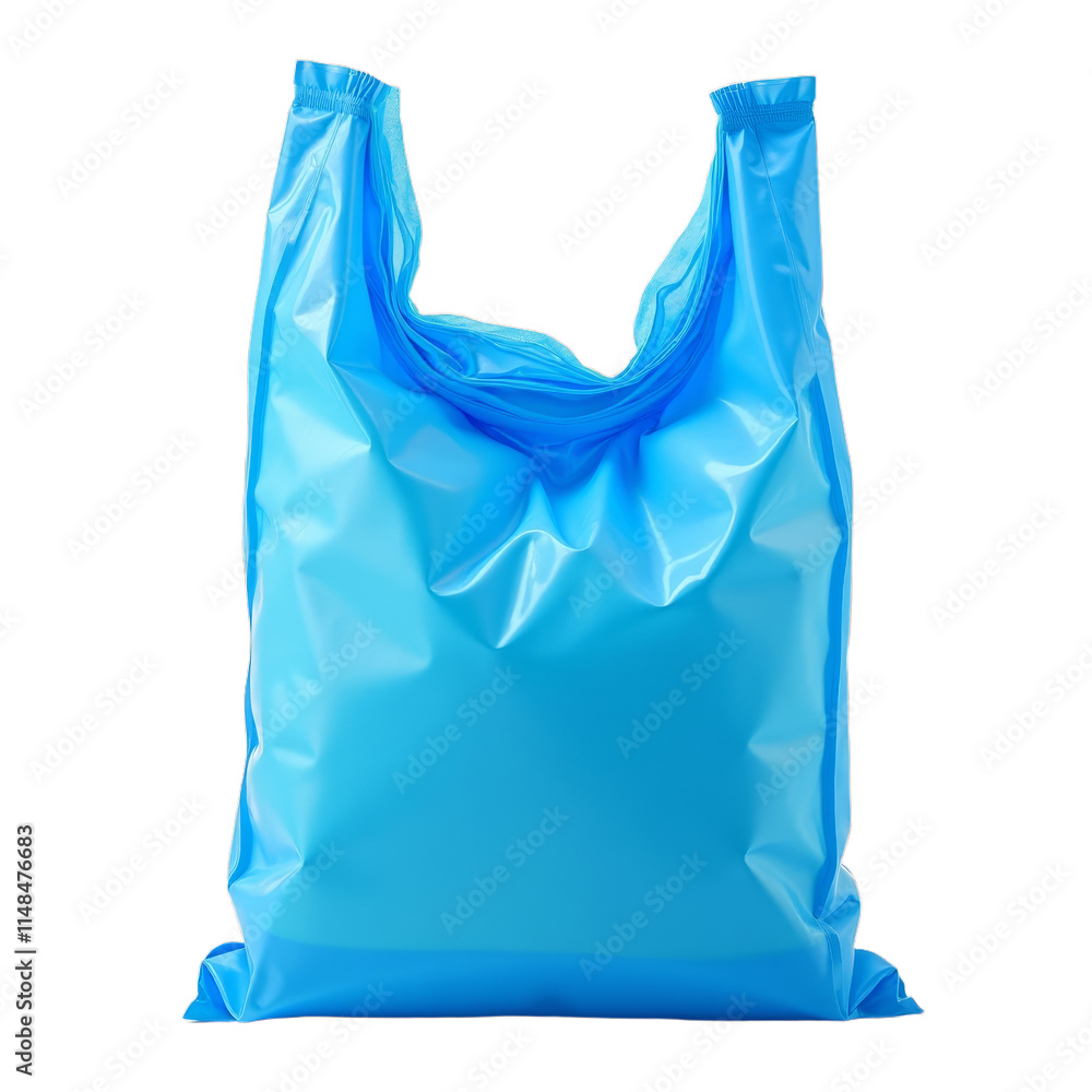 A blue plastic bag with handles