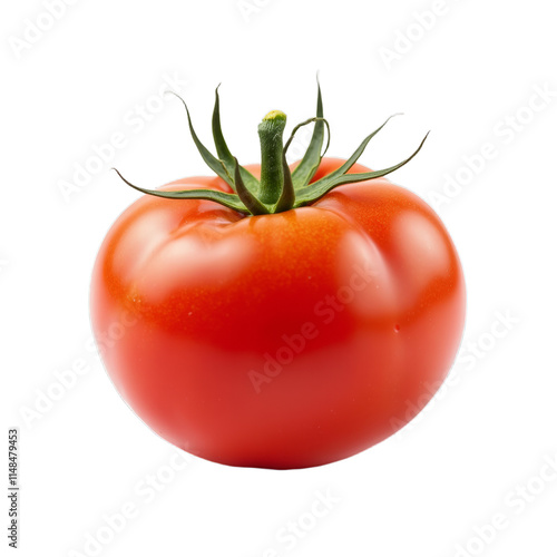 Wallpaper Mural A ripe red tomato with a green stem Torontodigital.ca