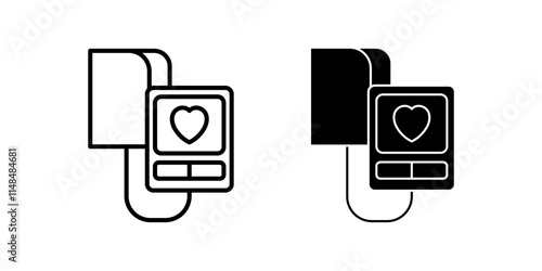 Blood pressure Icon set. Symbol isolated white background. vector illustration. color editable.