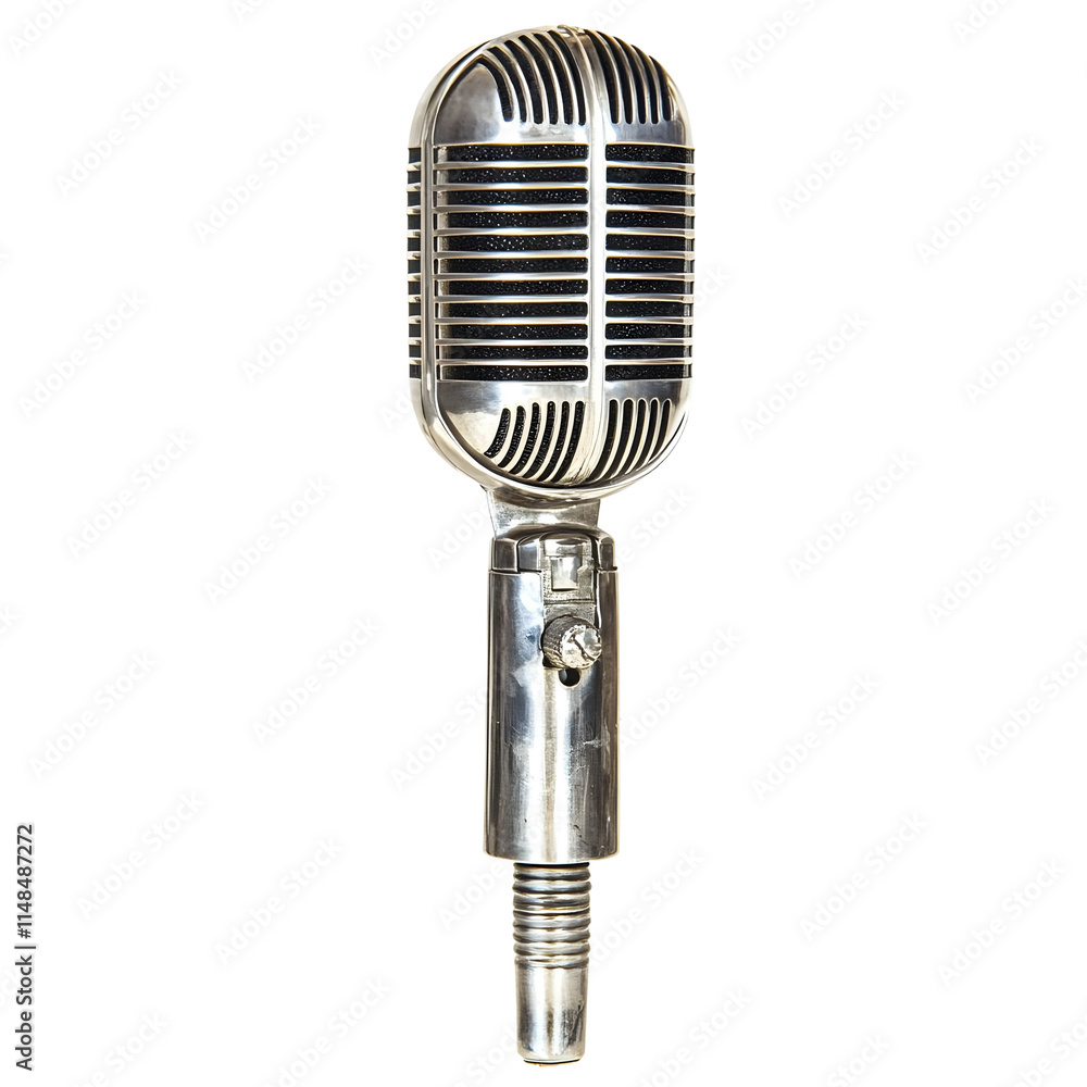 Fototapeta premium Closeup of a microphone isolated on a transparent background