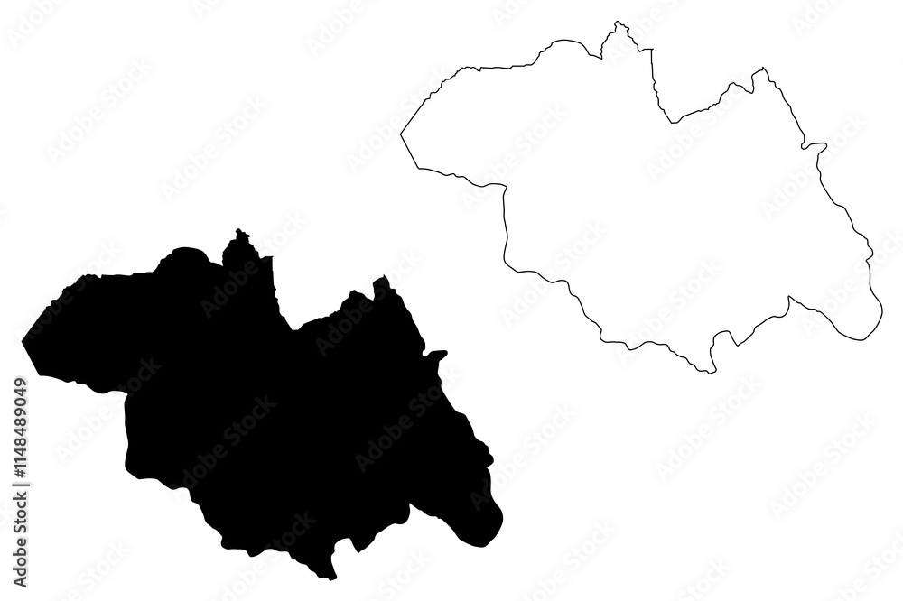 Northern Province (Republic of Rwanda, Provinces of Rwanda) map vector illustration, scribble sketch Amajyaruguru map Northern Province (Republic of Rwanda, Provinces of Rwanda) map vector illustration, scribble sketch Amajyaruguru map