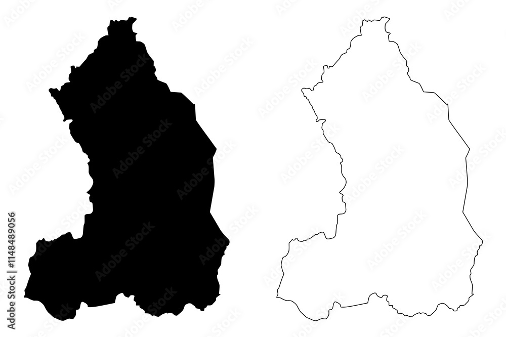 Obraz premium Eastern Province (Republic of Rwanda, Provinces of Rwanda) map vector illustration, scribble sketch Iburasirazuba map