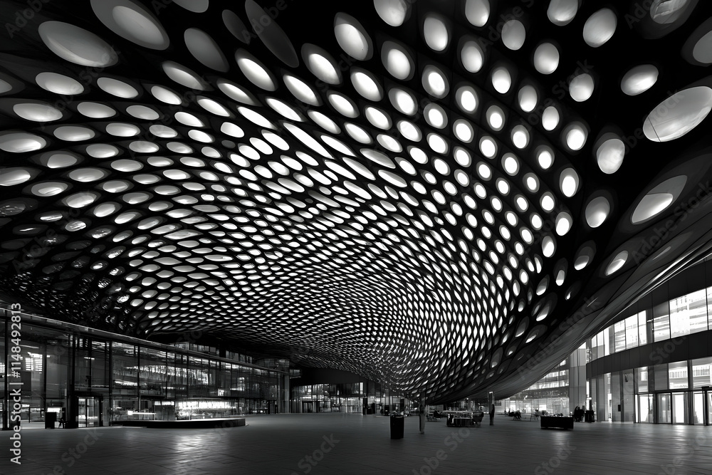 Obraz premium Abstract Architectural Illustration: Curved Ceiling Design