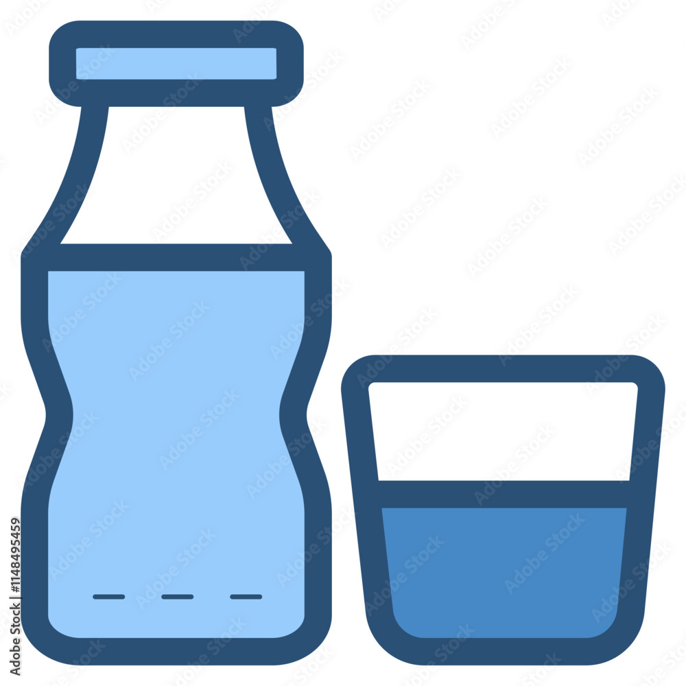 soda bottle with glass icon soda bottle with glass icon