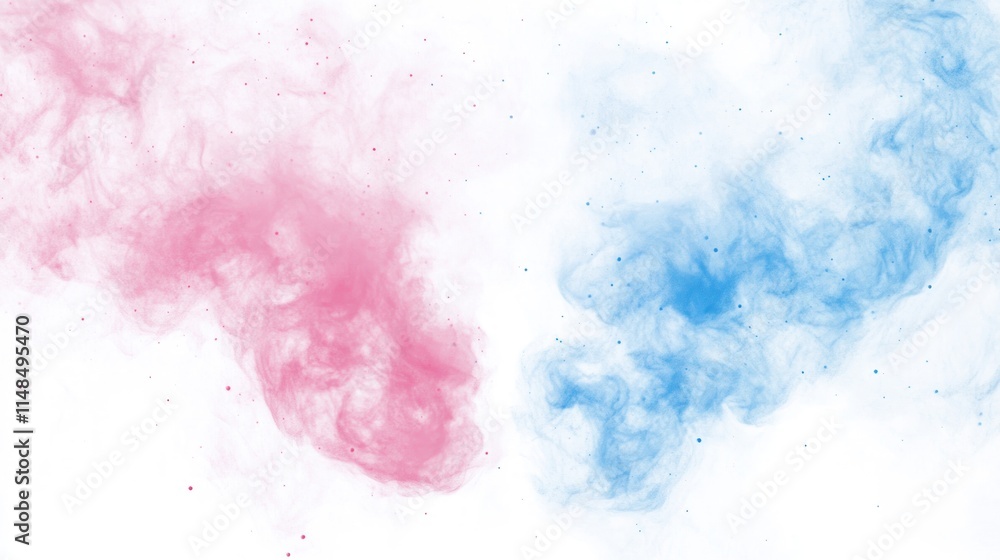 Obraz premium Abstract Pink And Blue Color Swirls On White Background