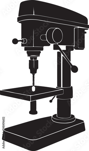 Drill press machine silhouette vector art