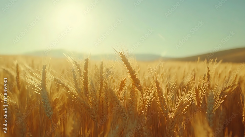 Obraz premium Rustic wheat field in the summer with soft focus