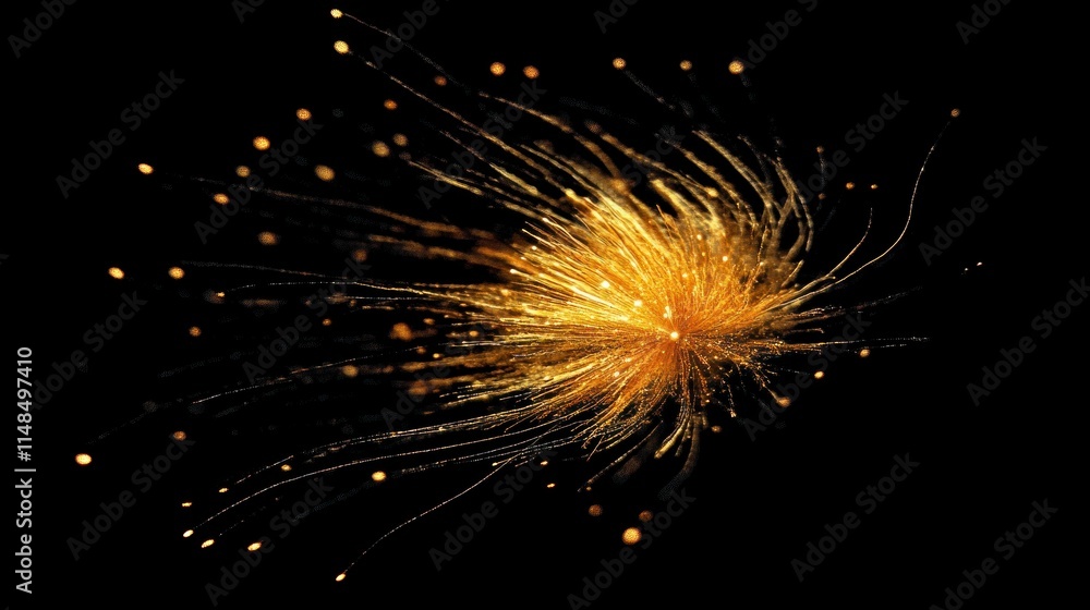 Golden fireworks cascading against a pitch-black backdrop, creating a vibrant and celebratory New Year's atmosphere. Golden fireworks cascading against a pitch-black backdrop, creating a vibrant and celebratory New Year's atmosphere.
